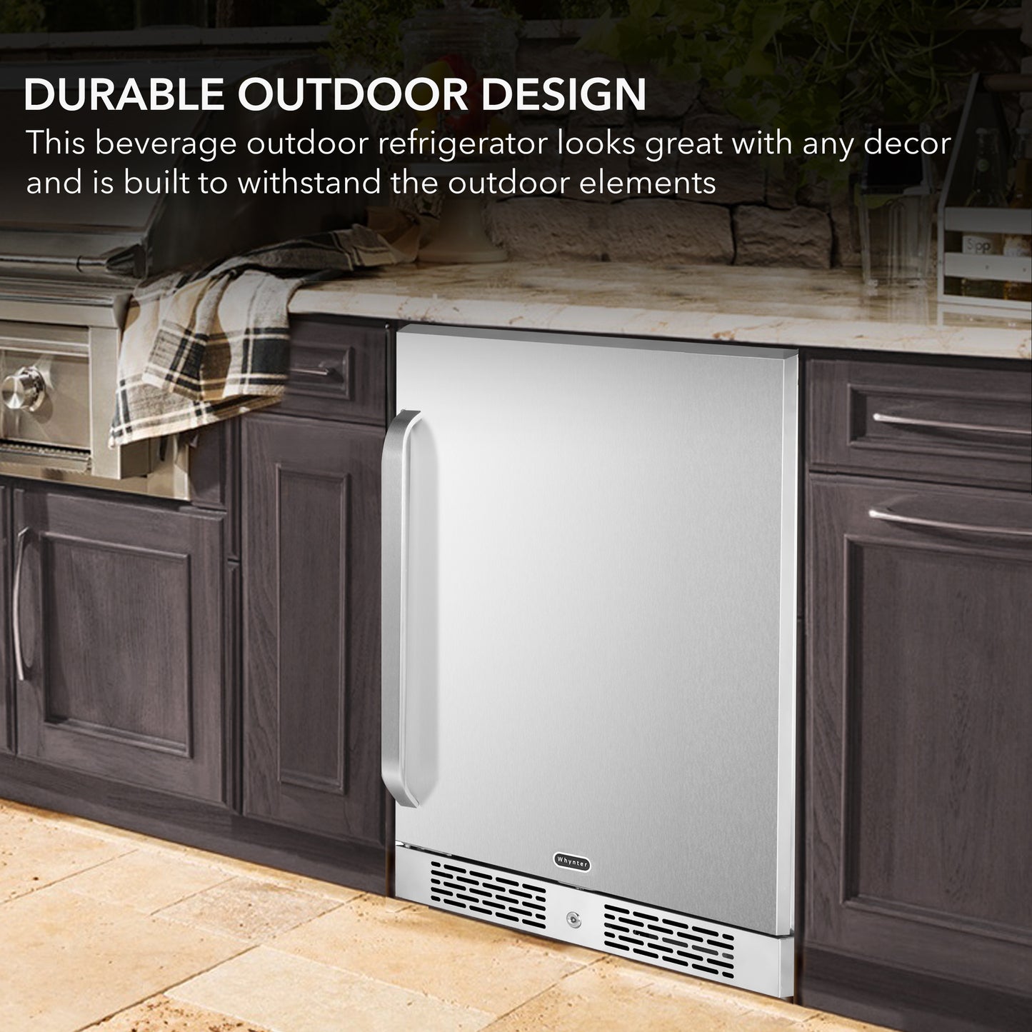 24″ Wide Built-In Energy Star 5.3 cu. ft. Indoor/Outdoor Beverage Refrigerator in Stainless Steel (BOR-53024)