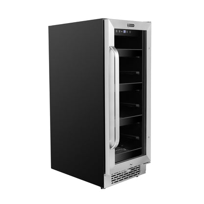 12″ Wide Built-In 60 Can Undercounter Stainless Steel Beverage Refrigerator cooler with Reversible Door, Digital Control, Lock and Carbon Filter (BBR-638SB)