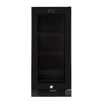 15″ Wide Built-in/Freestanding Black Glass 80-can capacity 3.4 cu ft. Beverage Refrigerator (BBR-801BG)