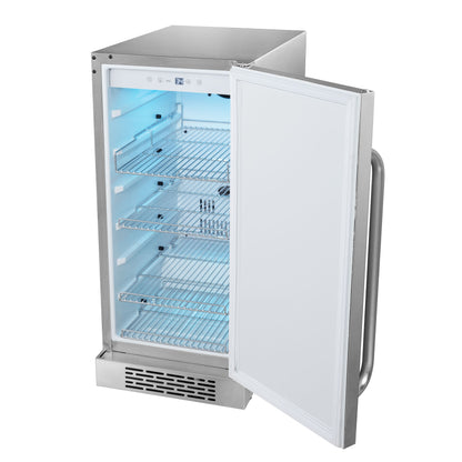 15″ Wide Built-In Energy Star 3.0 cu. ft. Indoor/Outdoor Beverage Refrigerator Cooler Weather Proof in Stainless Steel (BOR-326FS)