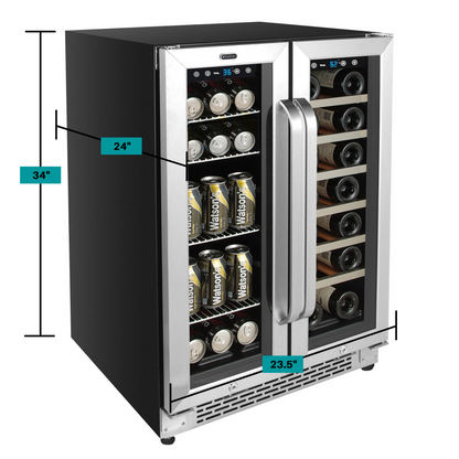 24″ Wide Built-In Dual Zone Wine and Beverage Center (BWB-2060FDS)