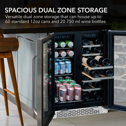 24″ Wide Built-In Dual Zone Wine and Beverage Center (BWB-2060FDS)