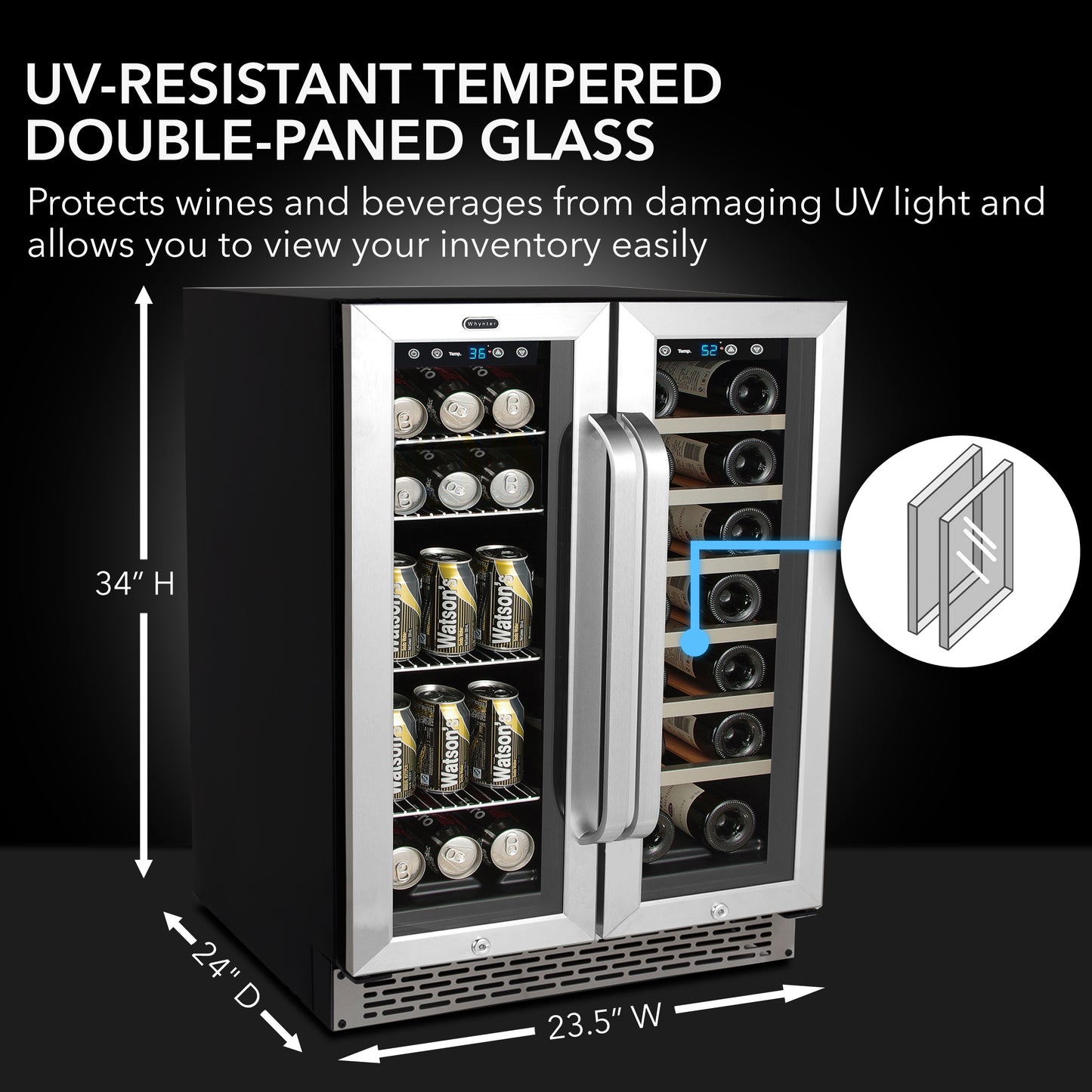 24″ Wide Built-In Dual Zone Wine and Beverage Center (BWB-2060FDS)