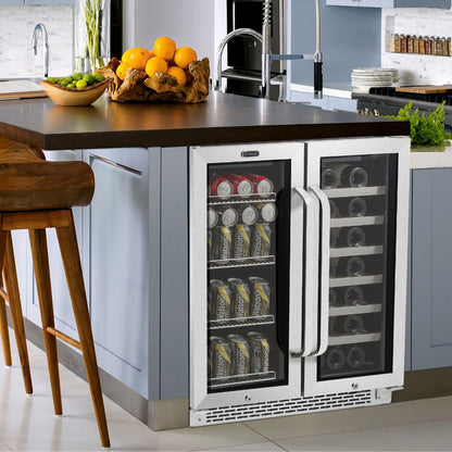 30″ Wide Built-In Dual Zone Beverage and Wine Center (BWB-3388FDS)