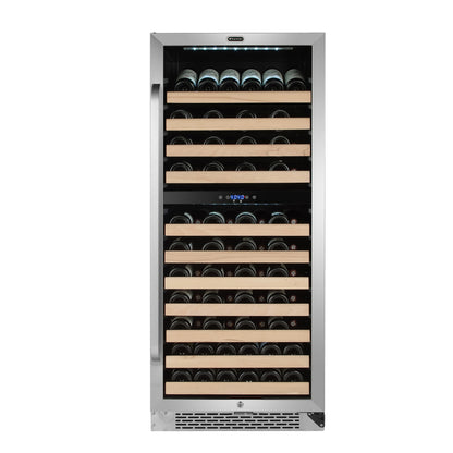 24″ Wide 92 Bottle Built-in Large Capacity Dual Zone Wine Refrigerator (BWR-0922DZ)