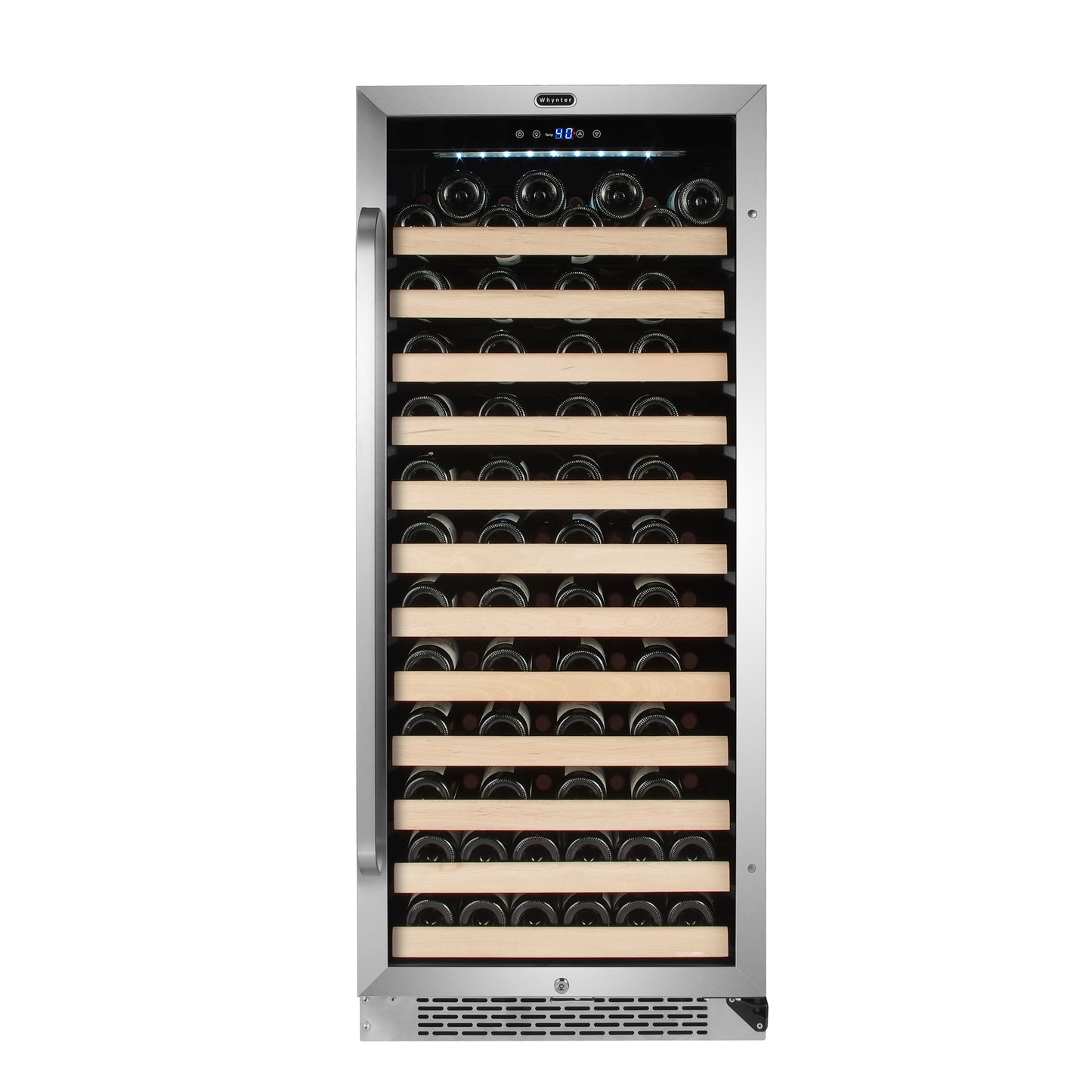 24″ Wide 100 Bottle Large Capacity Built-in Stainless Steel Wine Refrigerator (BWR-1002SD)