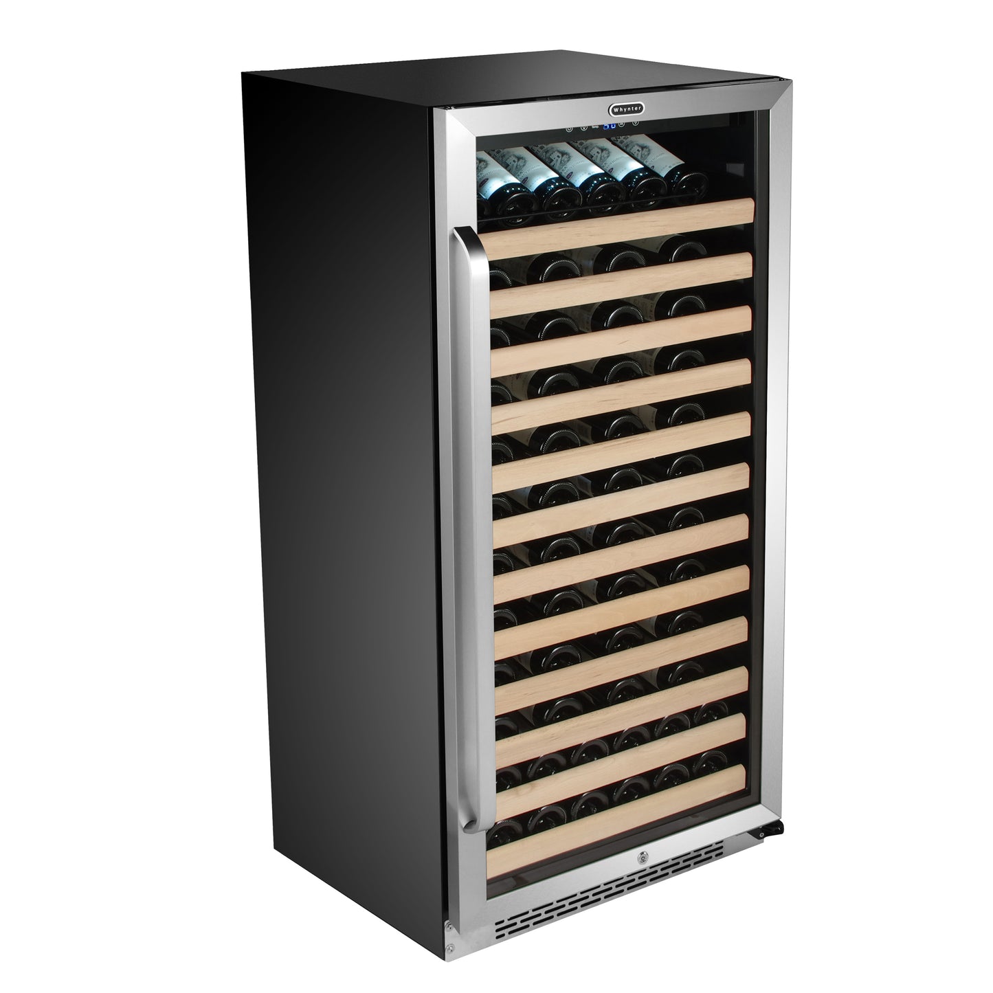 24″ Wide 100 Bottle Large Capacity Built-in Stainless Steel Wine Refrigerator (BWR-1002SD)