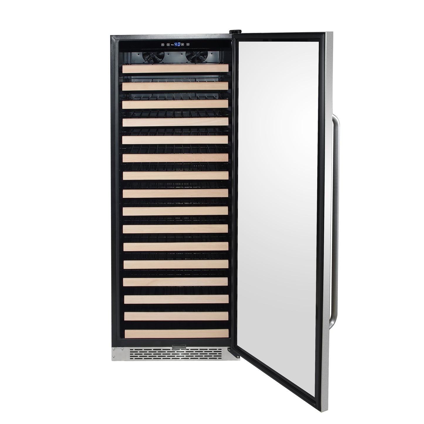 24″ Wide 166 Bottle Large Capacity Built-in Stainless Steel Wine Refrigerator (BWR-1662SD)