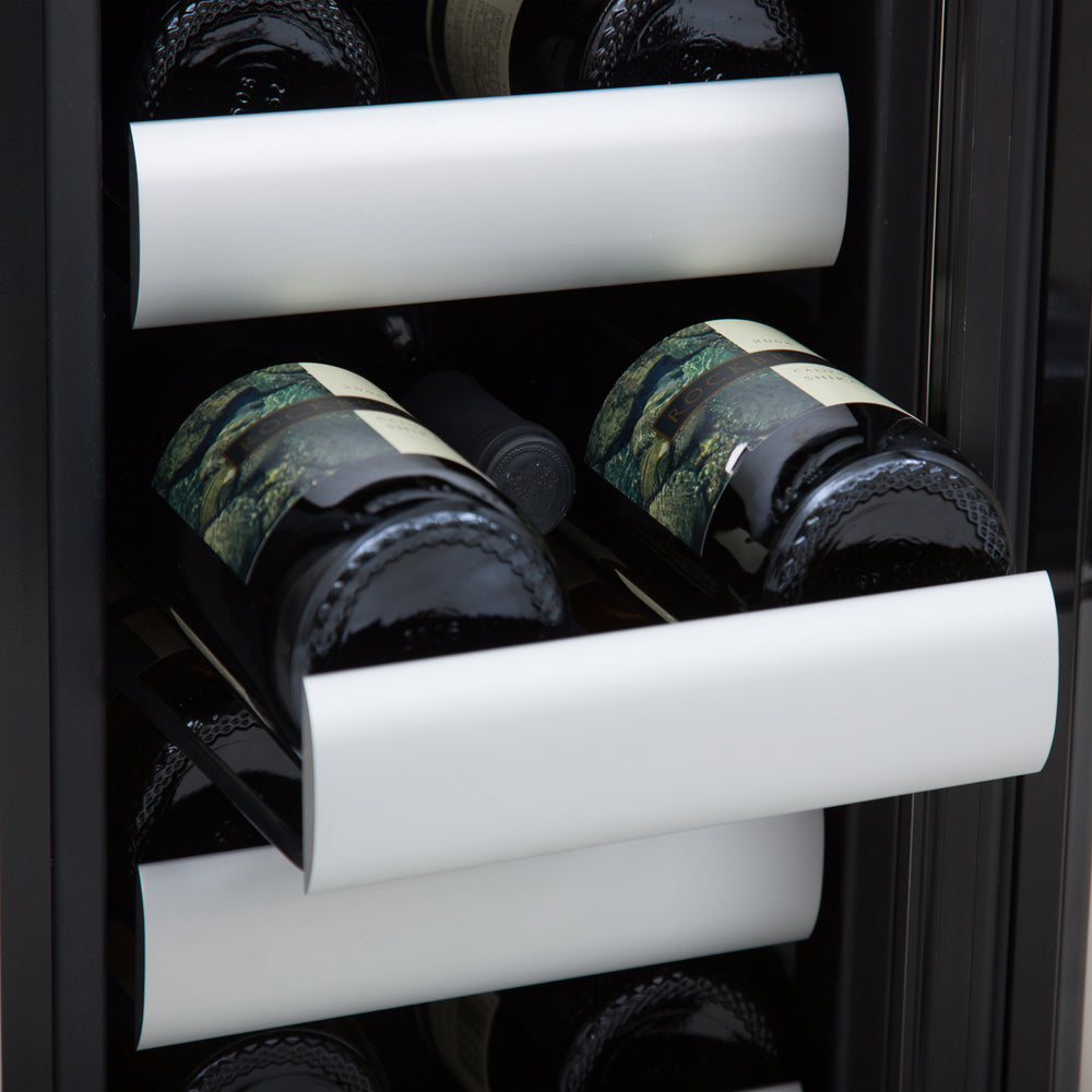 24" Wide 40 Bottle Seamless Stainless Steel Door Dual Zone Built-in Wine Refrigerator (BWR-401DS)