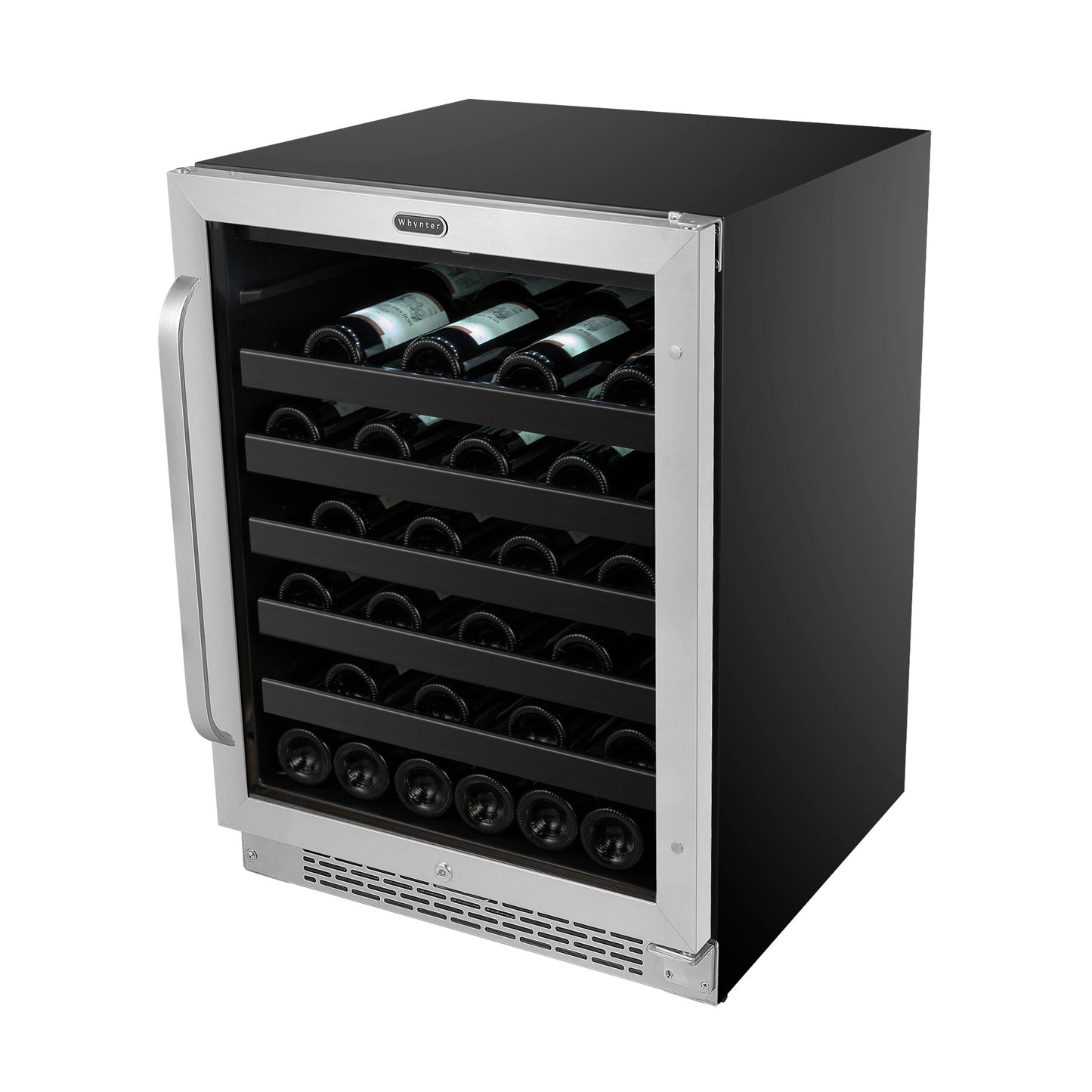 24″ Wide Built-In/Freestanding 46 Bottle Undercounter Stainless Steel Wine Refrigerator (BWR-408SB)