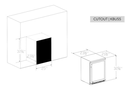 24" Wide Built-in/Freestanding Under Counter Beer Cooler Drinks Stainless Steel (KBU55M)