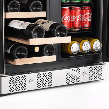 Empava 24" Dual Zone Built-in/Free-standing Wine and Beer Fridge Beverage Cooler (EMPV-BR03D)