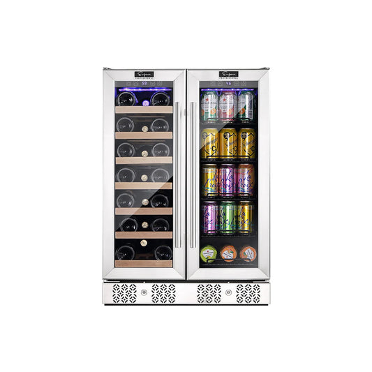 Empava 24" Dual Zone Built-in/Free-standing Wine and Beer Fridge Beverage Cooler (EMPV-BR03D)