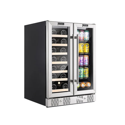 Empava 24" Dual Zone Built-in/Free-standing Wine and Beer Fridge Beverage Cooler (EMPV-BR03D)