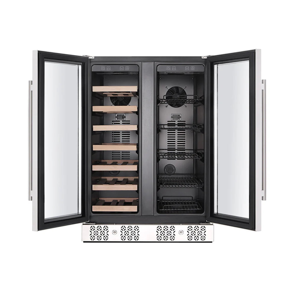 Empava 24" Dual Zone Built-in/Free-standing Wine and Beer Fridge Beverage Cooler (EMPV-BR03D)