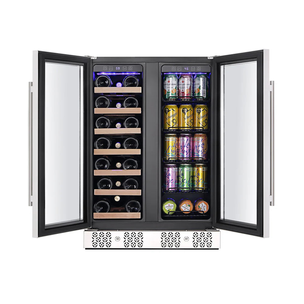 Empava 24" Dual Zone Built-in/Free-standing Wine and Beer Fridge Beverage Cooler (EMPV-BR03D)