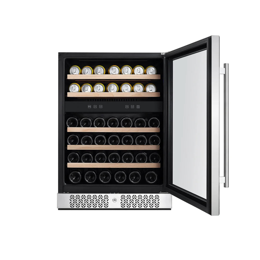 Empava 24 Inch Fridge Dual Zone Built-in/Free-standing Wine & Beverage Cooler (EMPV-WC04D)