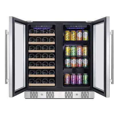 Empava 34" High Built-in/Free-standing Dual Zone Wine Cooler & Beverage Fridge (EMPV-BR04D)