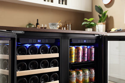 Empava 34" High Built-in/Free-standing Dual Zone Wine Cooler & Beverage Fridge (EMPV-BR04D)