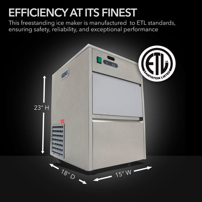 15" Wide 44 lbs. Capacity Portable Freestanding Ice Maker (FIM-450HS)