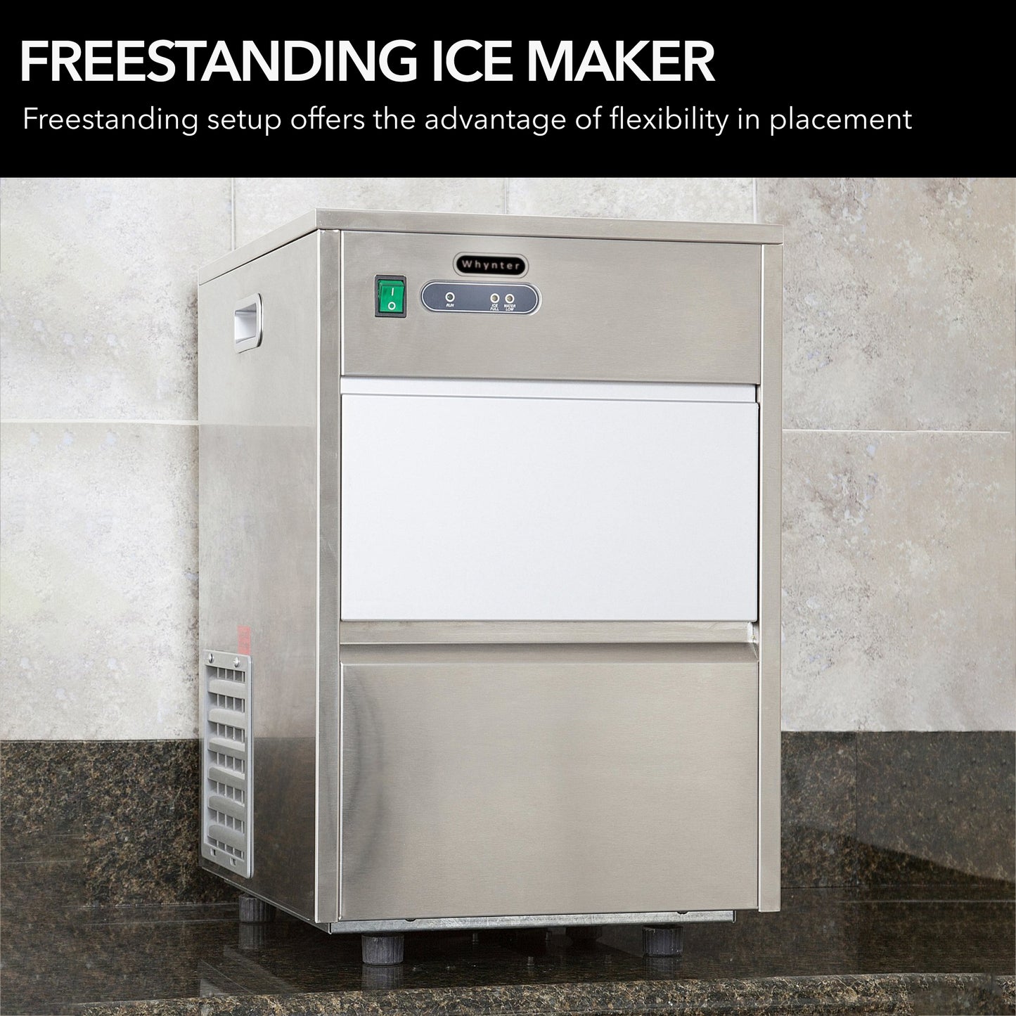 15" Wide 44 lbs. Capacity Portable Freestanding Ice Maker (FIM-450HS)