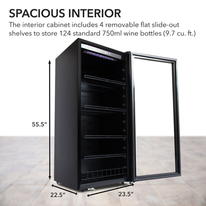 24" Wide 124 Bottle Freestanding Wine Refrigerator (FWC-1201BB)