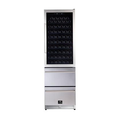 24" Wide Built-In Compressor Wine Cooler Dual Zone 108 Bottles (FWCDR6628-24S)