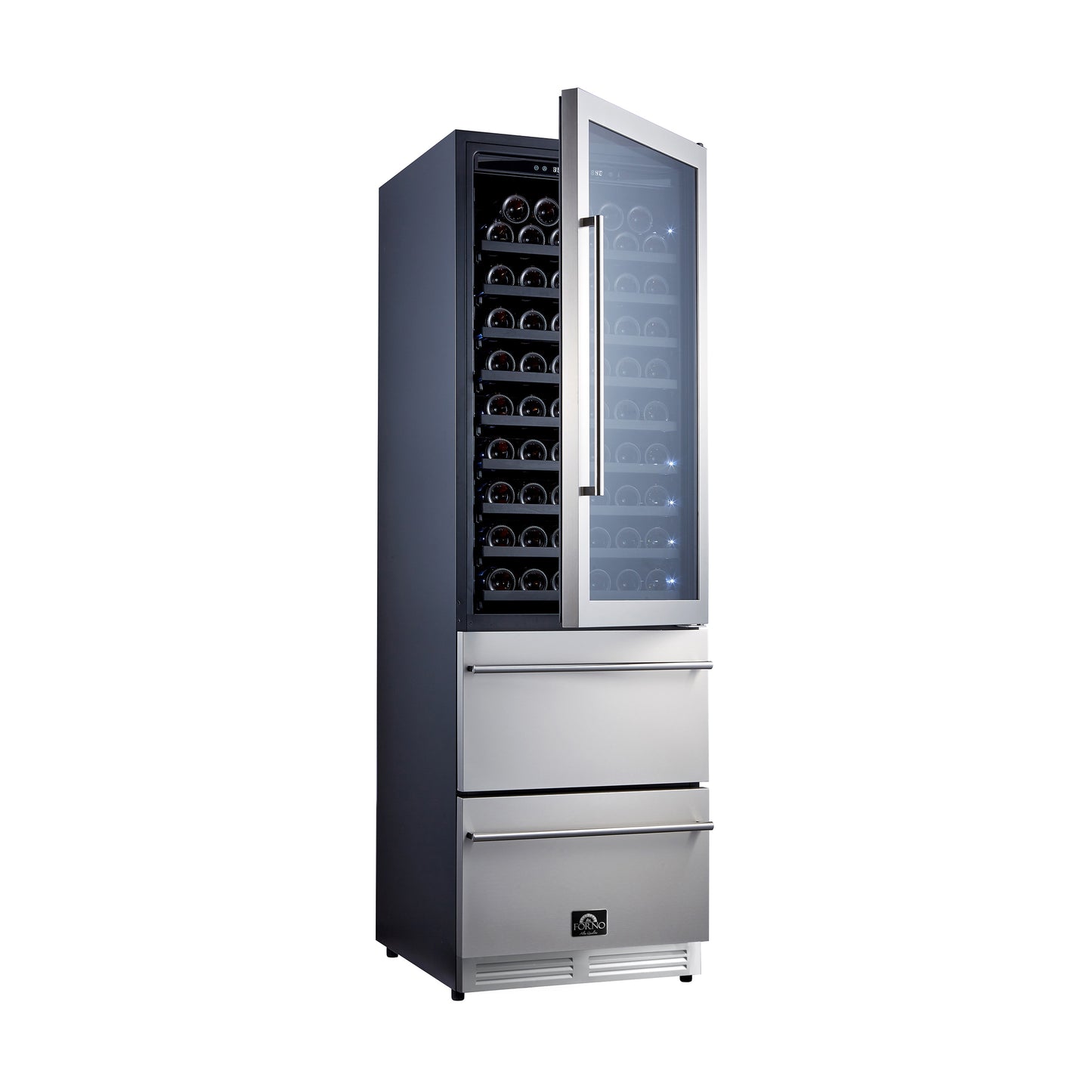 24" Wide Built-In Compressor Wine Cooler Dual Zone 108 Bottles (FWCDR6628-24S)