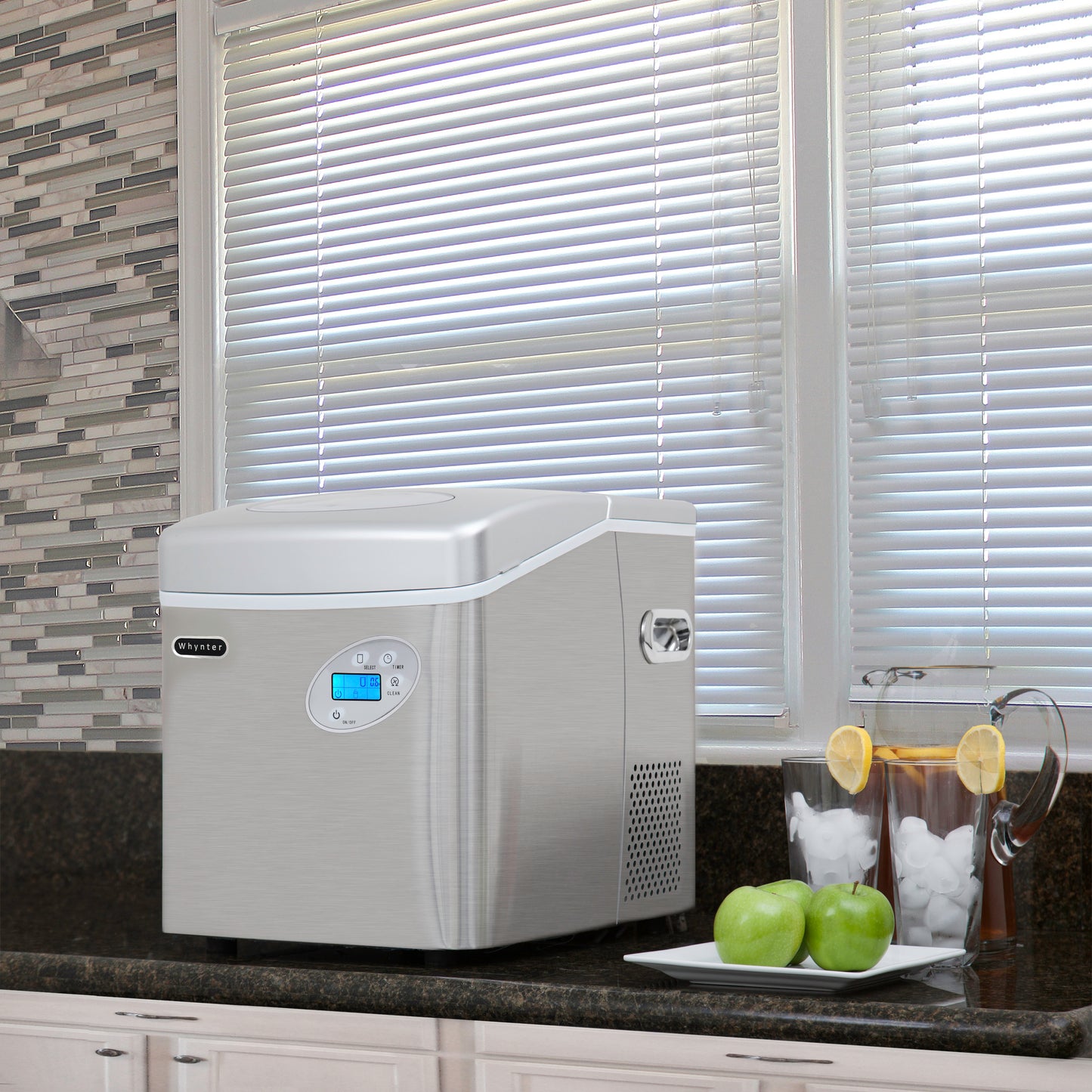 49lb Capacity Portable Stainless Steel Ice Maker with Water Connection (IMC-491DC)