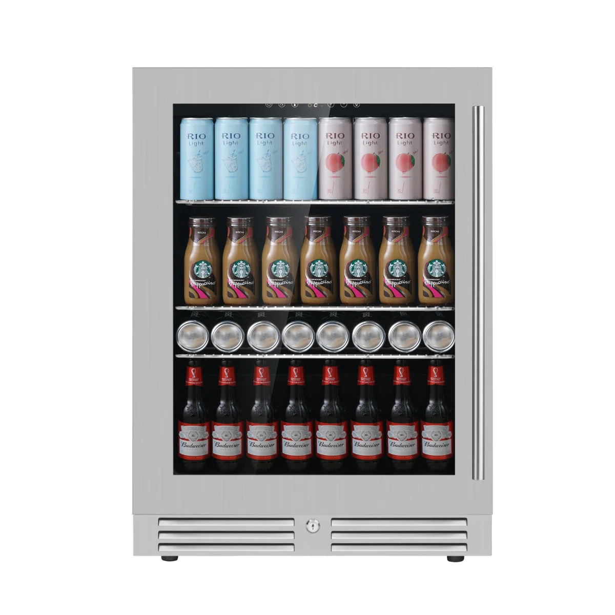 24" Wide Built-In/Freestanding Under Counter LOW-E Glass Door Beer Fridge (KBU145BX)