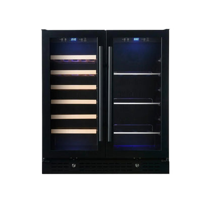 30" Wide Built-In or Freestanding Combination Beer and Wine Cooler with Low-E Glass Door (KBU165BW)