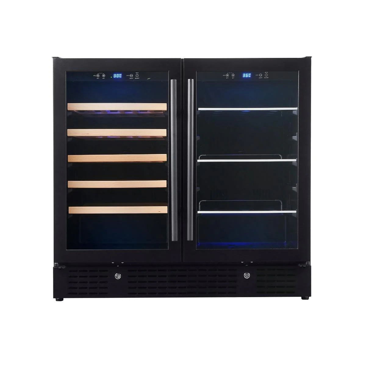 36" Wide Built-in/Freestanding Dual Zone Beer and Wine Cooler Combination with Low-E Glass Door (KBU190BW)