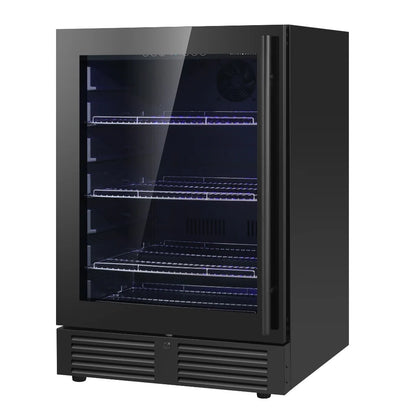 24" Wide Built-In/Freestanding Under Counter LOW-E Glass Door Beer Fridge (KBU145BX)