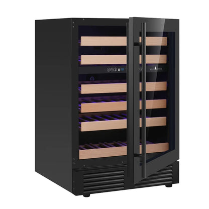 24" Wide Built-In/Freestanding LOW-E Glass Door Dual Zone Wine Cooler (KBU145DX)