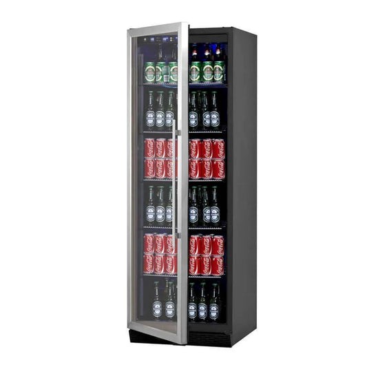 24" Wide Large Built-In/Freestanding Beverage Refrigerator With Clear Glass Door with Stainless Steel Trim (KBU170BX)