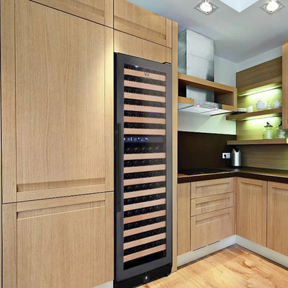 Tall Large Built-In/Free Standing Wine Refrigerator With Glass Door With Stainless Steel Trim ﻿(KBU170DX)