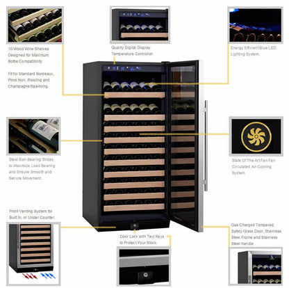 24" Wide 100 Bottle Kitchen Wine Refrigerator Freestanding (KBU100WX)